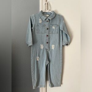 Baby Girls Blue Denim Jumpsuit 12–18 Months One Piece Outfit